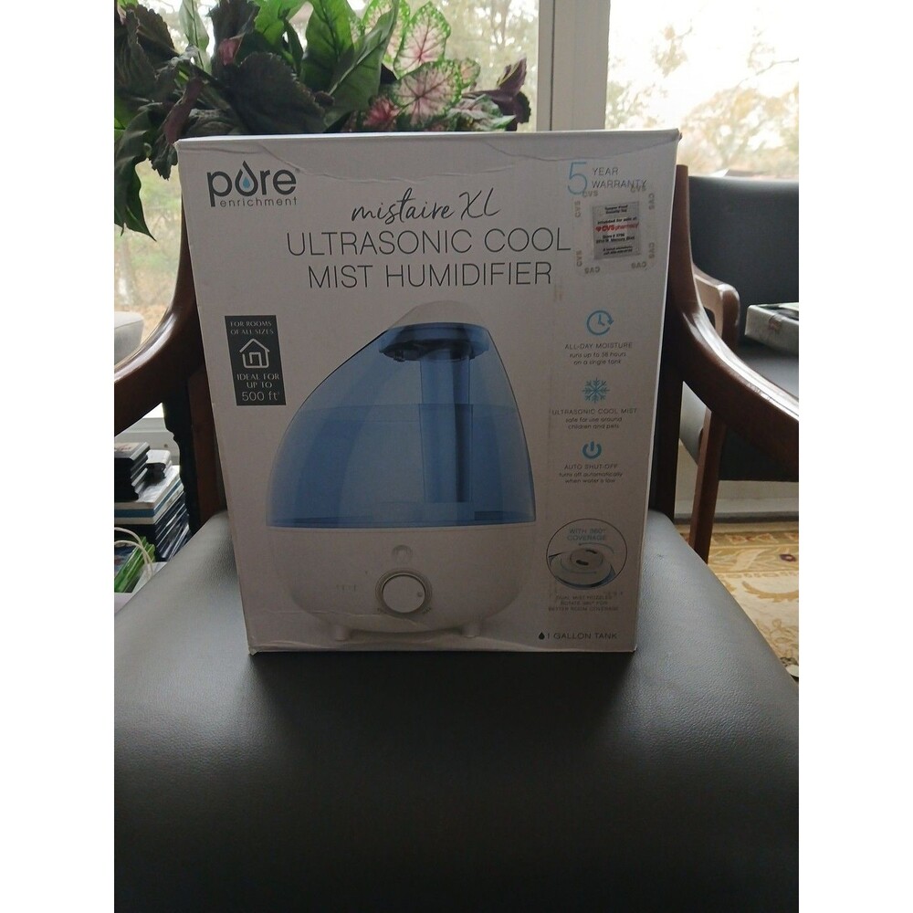 Pure Enrichment MISTAIRE XL Ultrasonic 24-hr Cool Mist Humidifier 1-Gallon -NWOB